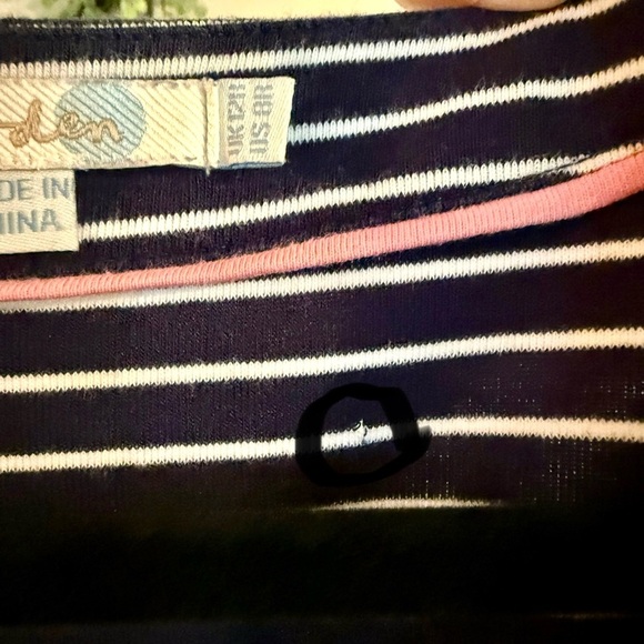 Boden Janie Day Striped Dress with shoulder zipper detail Size 8 - Picture 6 of 8